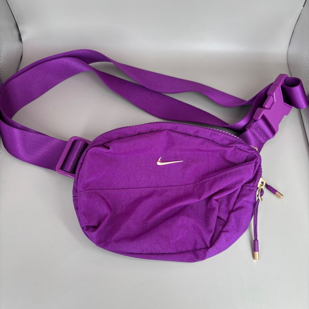 Nike Sportswear Futura 365 Fanny Pack Purple Gold Swoosh Waist Bag CW9304-553